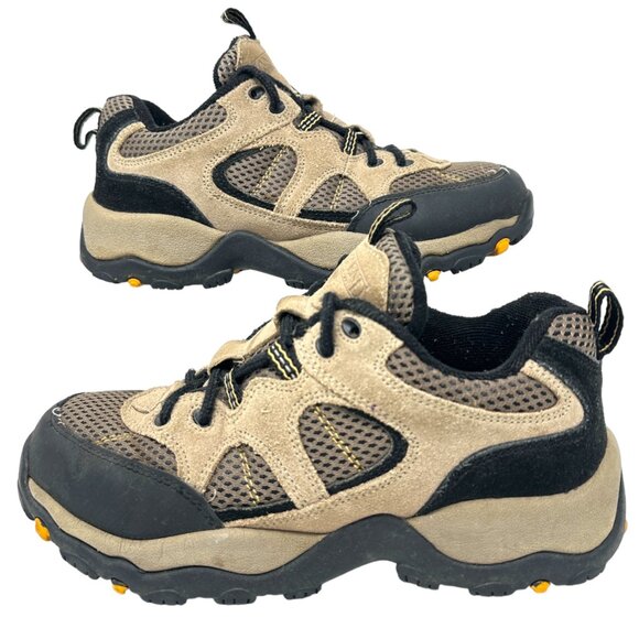 Lands End Shoes - Lands End Womens 7.5M Hiking Shoes Boots Low Top Lace Up Tan Black 79771